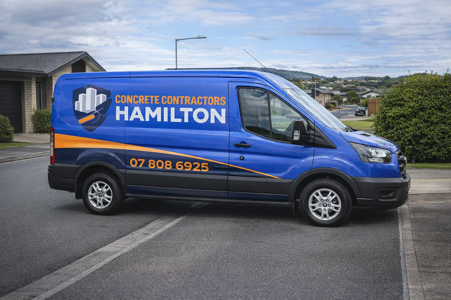 Concrete Contractors Hamilton branded work van