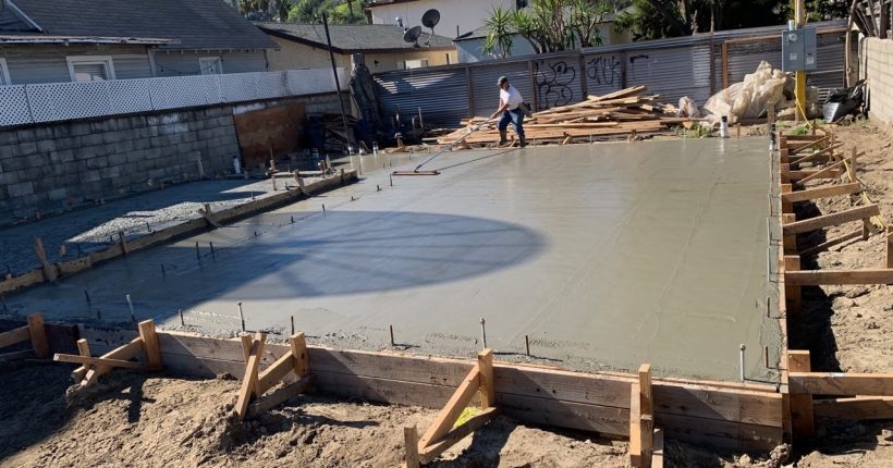 Concrete pour underway in Hamilton