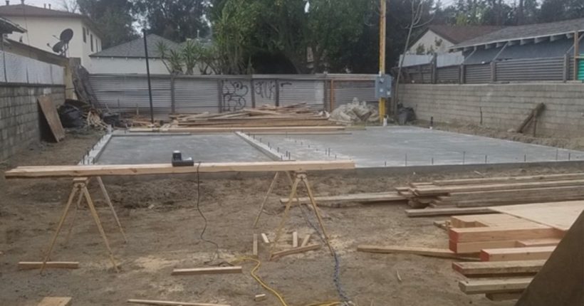 Concrete slab foundation in Hamilton