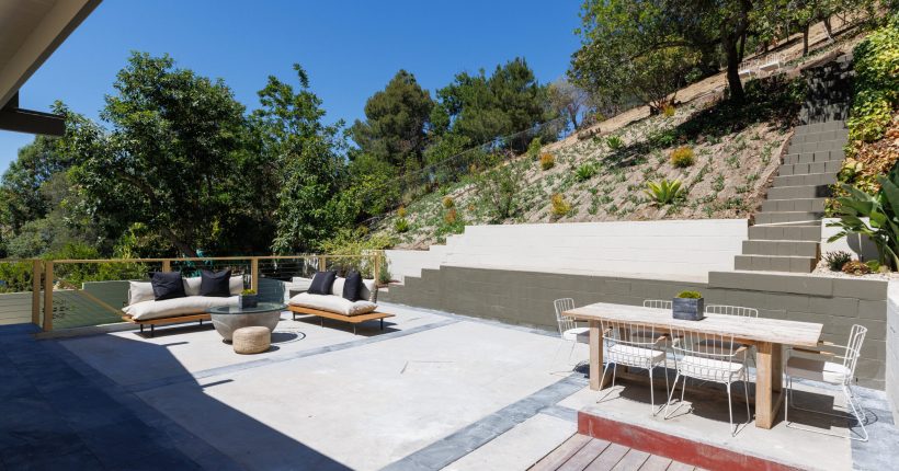 Concrete steps in a Hamilton backyard